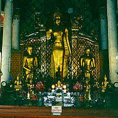Phra Attharasa, the main bronze Buddha statue (9 meters high) in the Viharn of Wat Chedi Luang, Chiang Mai  (12.1) K