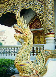 Naga at the main entrance of the Viharn of Wat Phra Sing, Chiang Mai  (16.1 K)