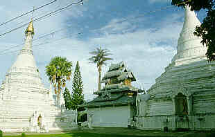 Burmese Chedi of Wat Phrathat Kong Mu, Doi Kong Mu, Mae Hong Sorn, Mae Hong Sorn Province, North Thailand.